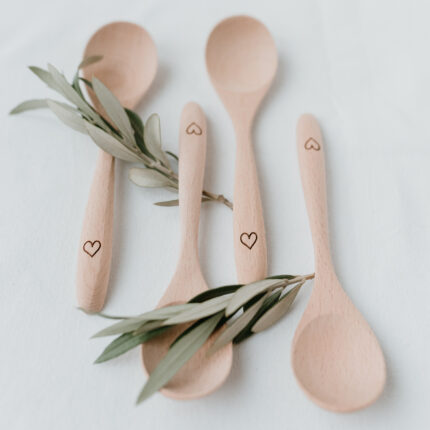 Dřevěné lžíce srdce set 4 ks_4
