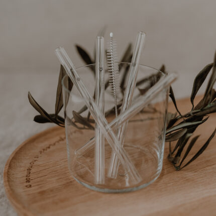 Skleněná brčka léto 13 cm set 4 ks