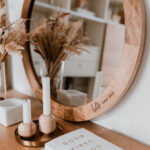 Zrcadlo s dřevěným rámem Hello New Day_5