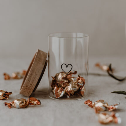Skleněné dózy srdce 200 ml set 6 ks 2